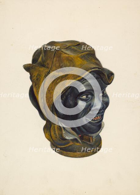 Toy Bank: Negro Boy Head, c. 1939. Creator: Walter Hochstrasser.
