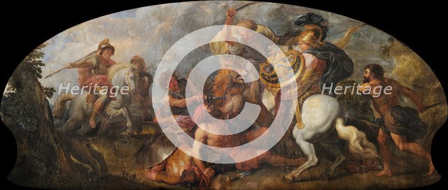 Alexander the Great hunting Lions, ca 1679. Artist: La Fosse, Charles, de (1636-1716)