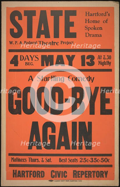 Good-bye Again, Hartford, CT, [193-]. Creator: Unknown.