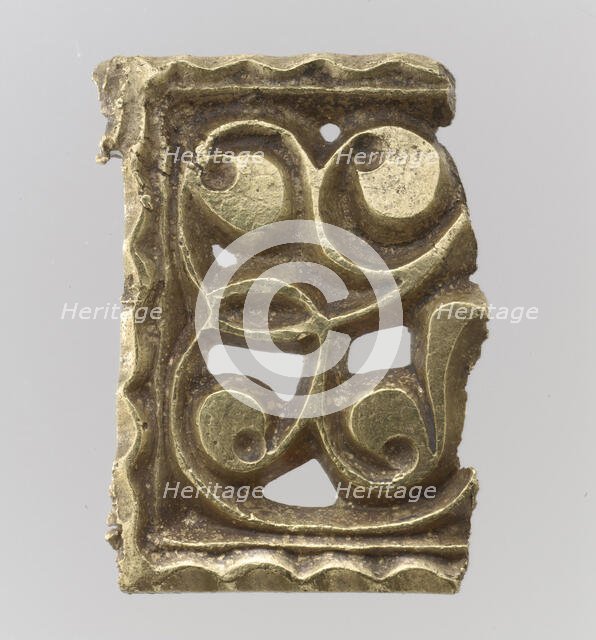 Fragment of a Gold Attachment Plate for a Buckle, Avar, 700s. Creator: Unknown.