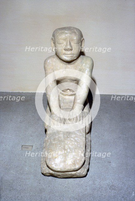 Painted Limestone figure, Egyptian, Old Kingdom, 2400BC-2000 BC Artist: Unknown.