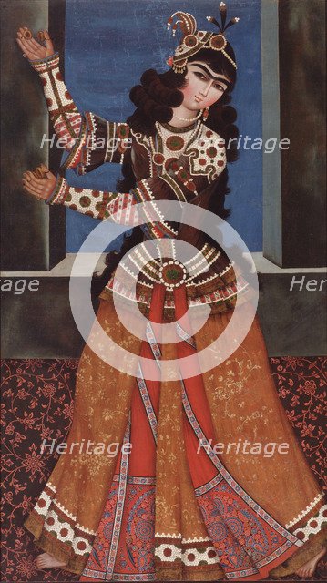Dancing Girl with Castanets, Early 19th cen.. Artist: Iranian master  