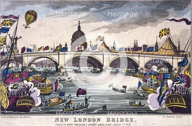 London Bridge (new), London, 1831. Artist: Anon