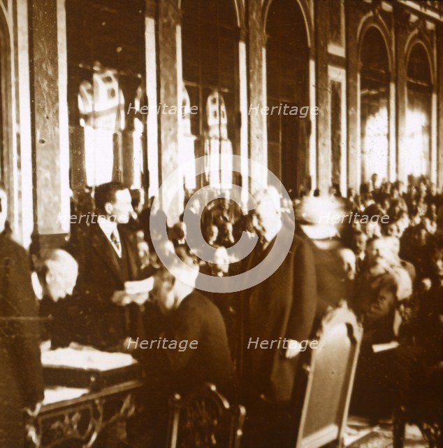 Woodrow Wilson, Treaty of Versailles, France, 1919. Artist: Unknown.