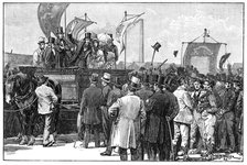The Chartist Demonstration on Kennington Common, 1848, (1900).Artist: William Barnes Wollen