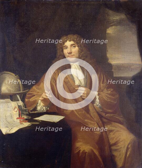 Portrait of Anthonie van Leeuwenhoek, Natural Philosopher and Zoologist in Delft, 1680-1686. Creator: Jan Verkolje.