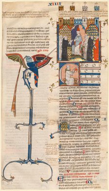 Leaf Excised from a "Decretum" by Gratian: Initial C..., c. 1300-1310. Creator: Unknown.