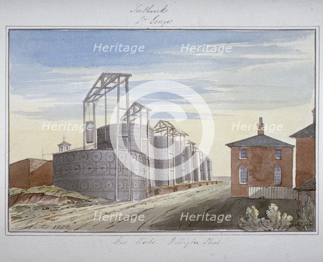 View of gas works in Pocock Street, Southwark, London, 1826. Artist: G Yates