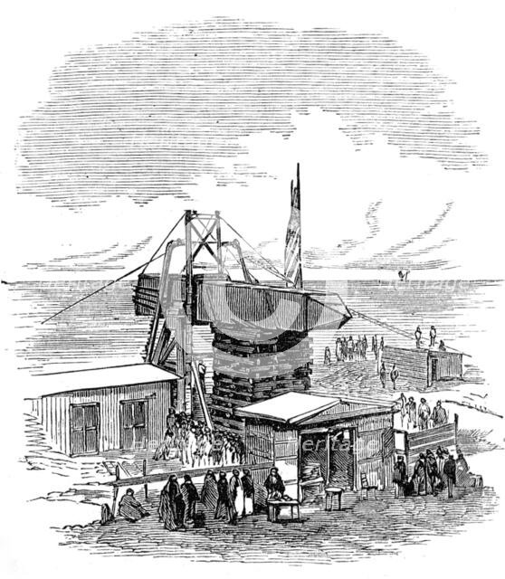 Removal of another obelisk from Alexandria, for transport to New York, 1880. Creator: Unknown.