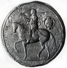 Seal of the Protectorate with Oliver Cromwell on horseback, 17th century, (1899). Artist: Unknown