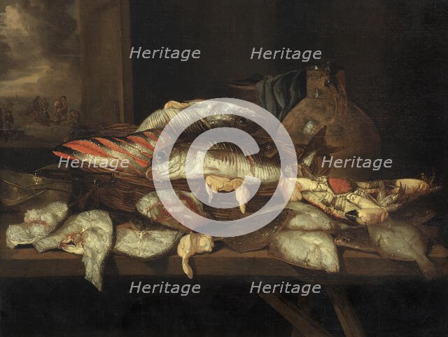 Still Life with Halibut and other Fish. Creator: Abraham van Beyeren.