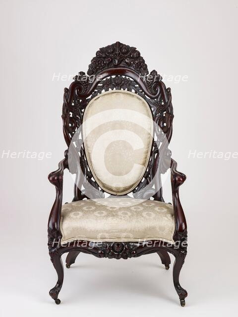 Armchair, about 1855. Creator: John Henry Belter & Co.