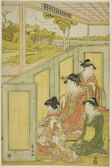 Ladies behind screen in a daimyo's mansion, n.d. Creator: Utagawa Toyokuni I.