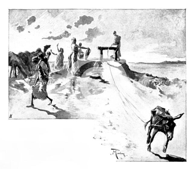 A Visit to Tafilet: a well at sunset, 1895. Creator: George Meisenbach.