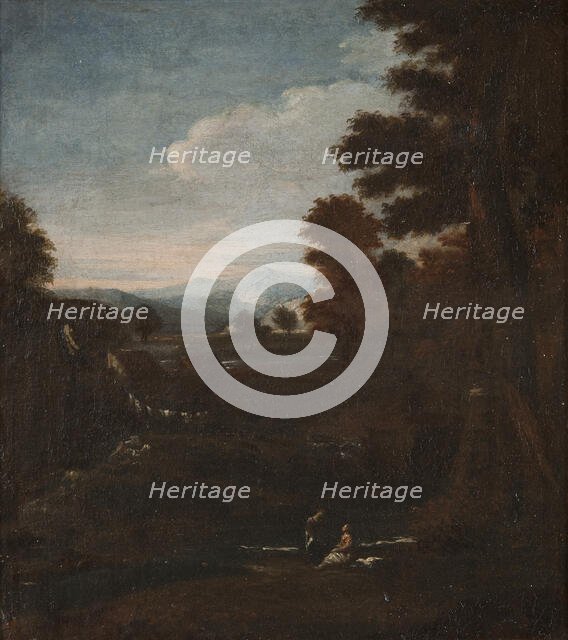 Mountainous Landscape with Waterfall, c17th century. Creator: Unknown.