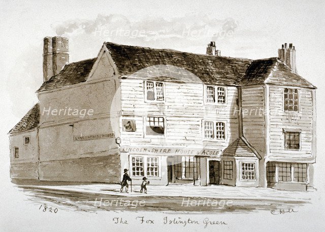 View of the Old Fox Inn, Islington, London, 1820.               Artist: CH Matthews