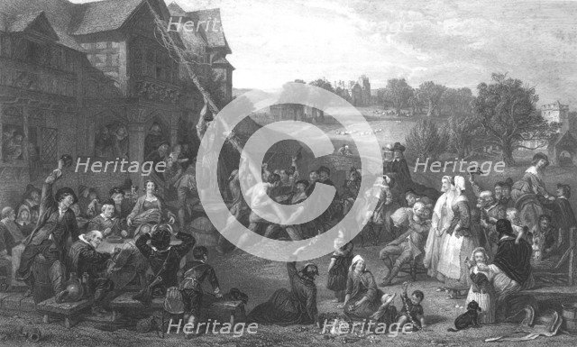 'Raising the May Pole', c1862. Artist: E Goodall.