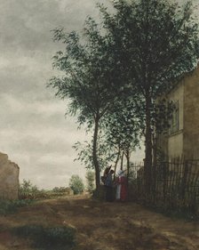 Two Figures beside a Country Road, 1861. Creator: Leon Bonvin.