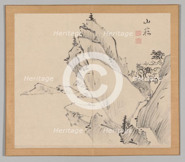 Double Album of Landscape Studies after Ikeno Taiga, Volume 1 (leaf 30), 18th century. Creator: Aoki Shukuya (Japanese, 1789).