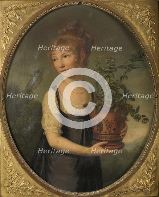 Madame Larsonnier, née Edmée Gabiou as a little girl with an Etruscan vase. Creator: Lemoine, Marie Elisabeth (1754-1820).