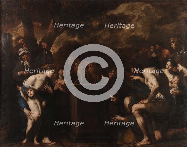 The Adoration of the Golden Calf, 1645-1650. Creator: Vaccaro, Andrea (1604-1670).