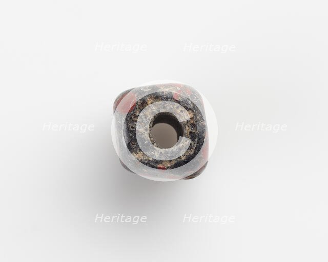 Bead, cubical, large bore, 4th century. Creator: Unknown.