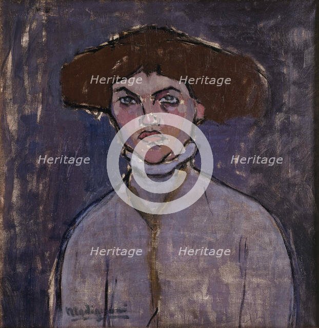 Buste de jeune femme , 1908. Creator: Modigliani, Amedeo (1884-1920).