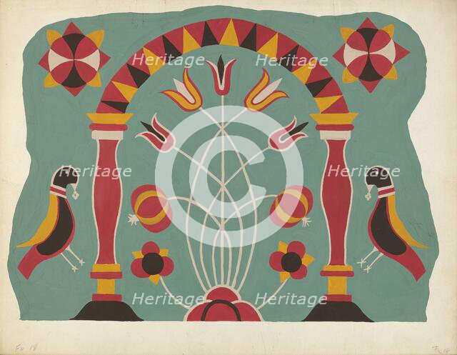 Study for Proposed Portfolio "Decorated Chests of Rural Pennsylvania", 1941. Creator: Unknown.