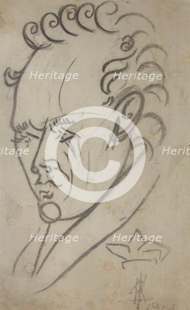 Portrait of the poet Vasili Kamensky (1884-1961), 1913. Creator: Kulbin, Nikolai Ivanovich (1868-1917).