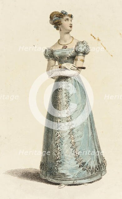 Fashion Plate (Dinner Dress), 1825. Creator: Rudolph Ackermann.