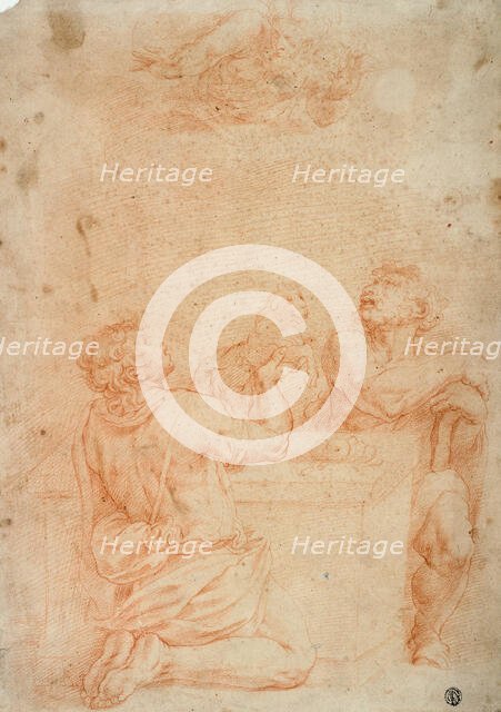 Sacrifice of Cain and Abel, with God the Father Above, 1554/55. Creator: Giorgio Vasari.