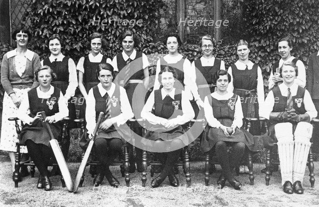 Netherthorpe Grammar School ladies cricket team, Derbyshire, c1935-1936. Artist: Unknown