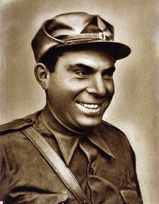 Buenaventura Durruti (1896-1936), Spanish anarchist leader, reproduction of a photograph.