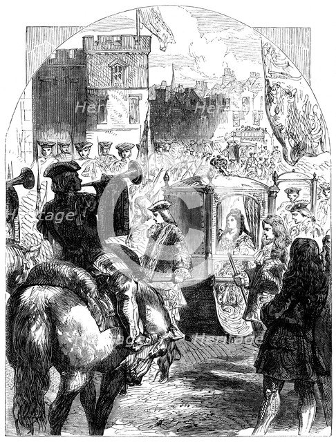 Queen Anne's (1665-1714) final journey to Parliament House, c1714. Artist: Unknown