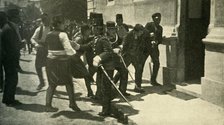 Arrest of Gavrilo Princip...Sarajevo, 28 June 1914, (c1920). Creator: Unknown.