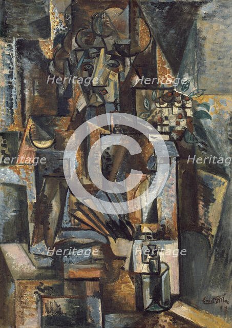 Woman with a Fan, 1917. Creator: Filla, Emil (1882-1953).