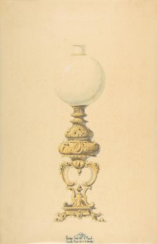 Design for an Oil Lamp, 19th century. Creator: Anon.