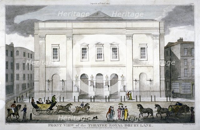 Front view of the Theatre Royal, Drury Lane, Westminster, London, 1812. Artist: Anon