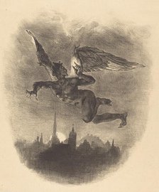 Mephistopheles in the Air, 1828. Creator: Eugene Delacroix.