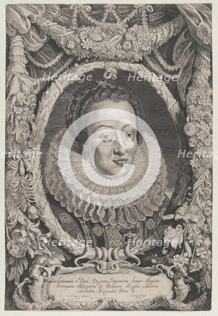 Eleonora, Wife of Ferdinand II, from the series Ferdinandus II et III Imperatorum Domu..., ca. 1625. Creator: Pieter van Sompel.