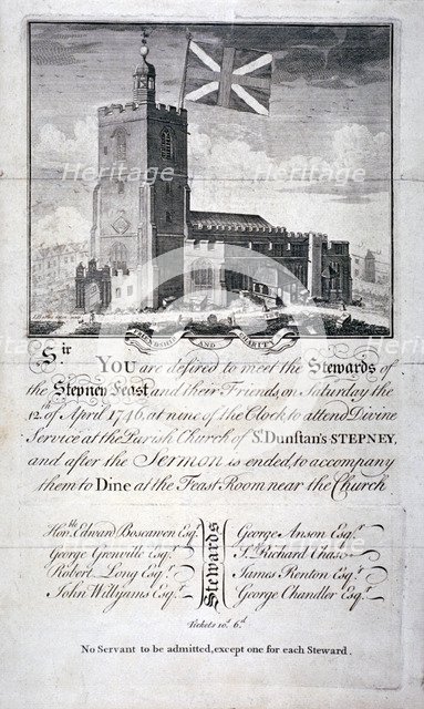 Church of St Dunstan and All Saints, Stepney, London, 1746.                    Artist: James Basire I