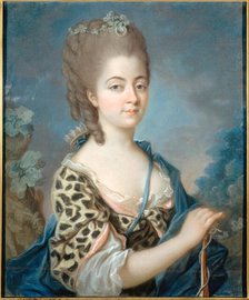 Portrait of Marie-Aurore de Saxe (1748-1821) as Diana, ca 1777. Creator: Labille-Guiard, Adélaïde (1749-1803).