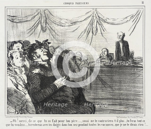 Oh! merci, de ce que tu as fait pour ton père..., 1856. Creator: Honore Daumier.