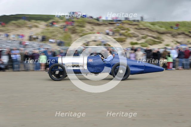 1925 Sunbeam 350 hp driven by Don Wales at Pendine Sands 2015. Creator: Unknown.
