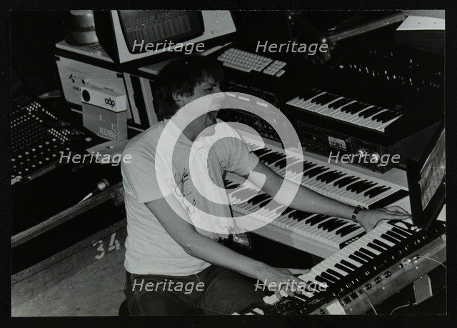 German electronic musician Klaus Schulze at the Forum Theatre, Hatfield, Hertfordshire, 1983. Artist: Denis Williams