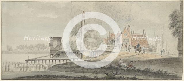 The lock at Spaarndam, 1775. Creator: Hendrik Spilman.
