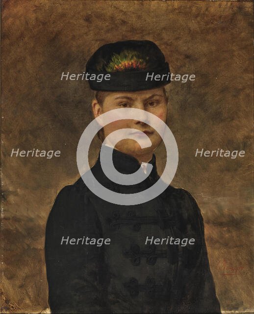 Portrait of Duchess Marie Amelie of Württemberg (1865-1883), c. 1880. Creator: Knüpfer, C. (active ca 1900).