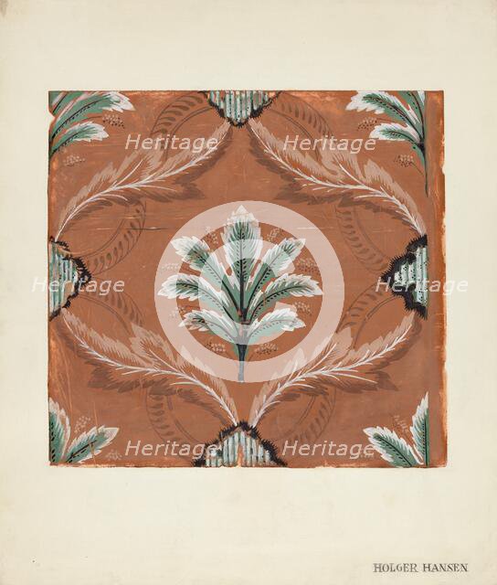 Wall Paper, c. 1939. Creator: Holger Hansen.