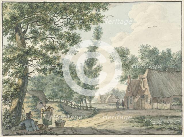 Landscape with two people under a tree, 1750-1818. Creator: Izaak Schmidt.