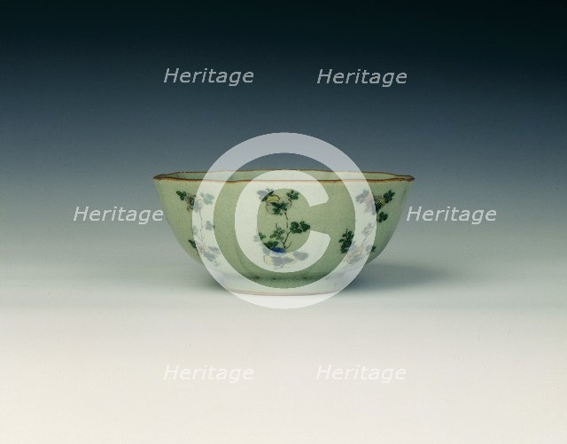 Bowl with famille verte floral sprays, Qing dynasty, China, c1700. Artist: Unknown